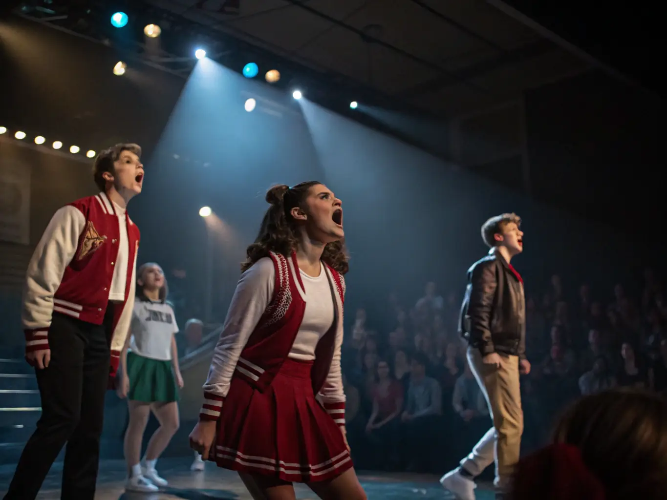 An inspiring image of students rehearsing a play, emphasizing the practical training and performance opportunities offered by PRESENCES.